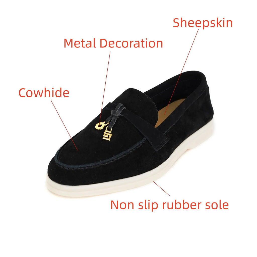 GJ High-Quality Brand Women's Shoes Luxury Leather Round Toe Retro Casual Shoes Spring Thick Soled Loafers Driving Shoes